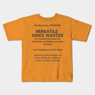 Beginning of Erasure Wanted Ad - Eye Voodoo Kids T-Shirt